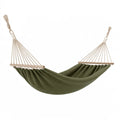 Hamac 300 x 100 cm en coton vert avec barres en bois pour jardin suspendu